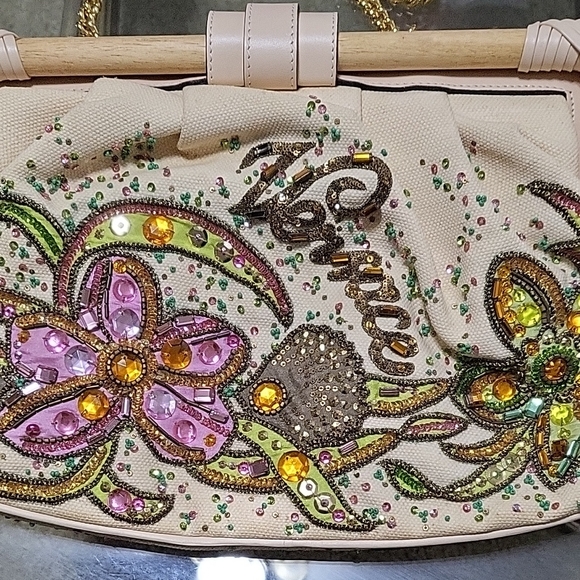 Embellished VERSACE Cream Floral Women's Bag - Picture 6 of 14